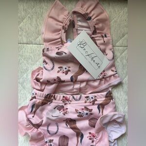 Pink Floral Two-Piece Swimsuit